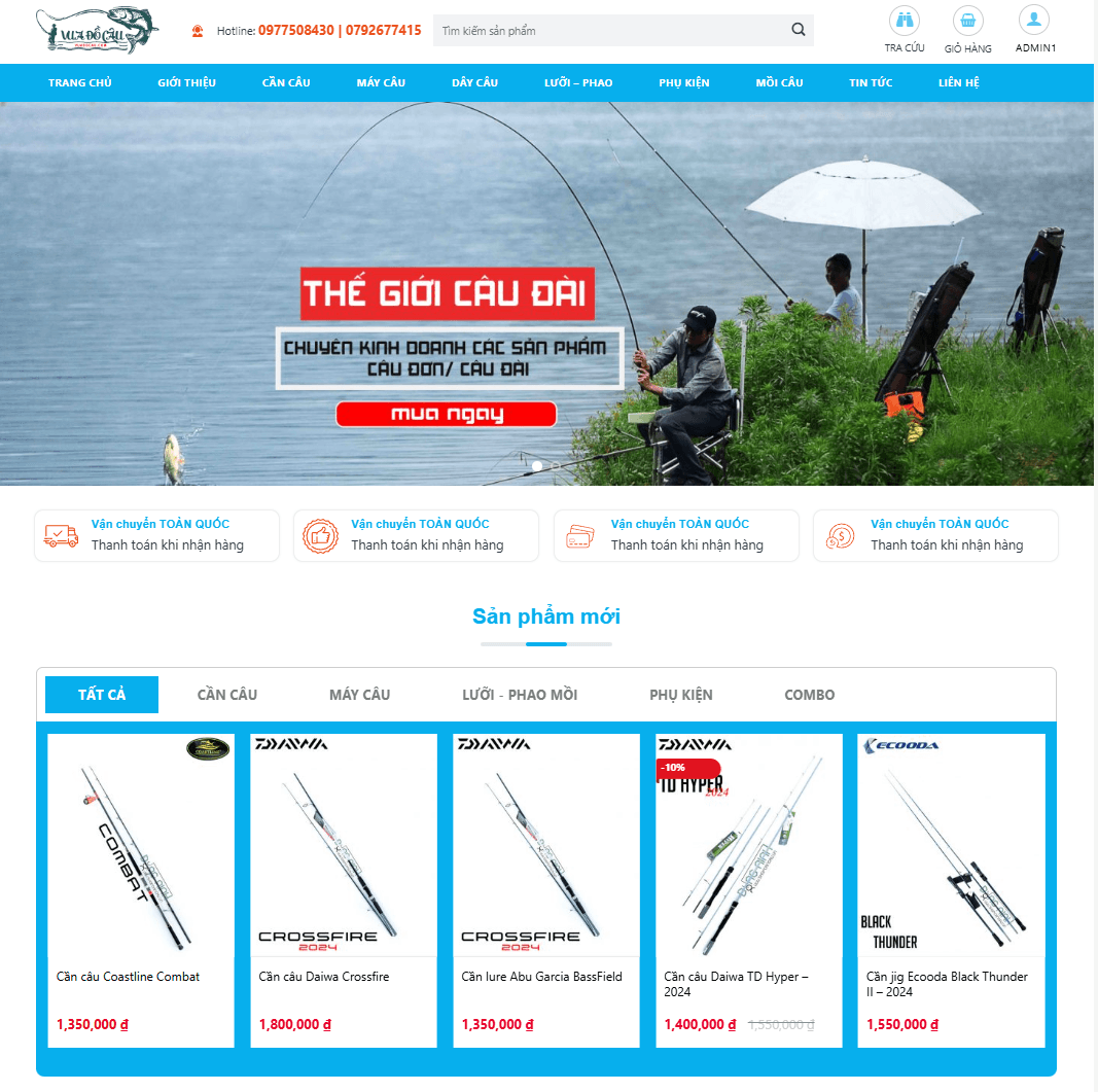 Theme wordpress bán đồ câu cá