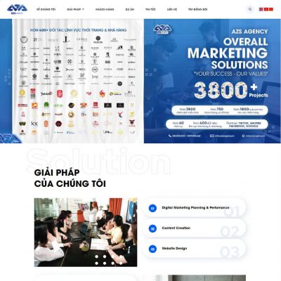 Mẫu công ty marketing, agency digital, thiết kế web